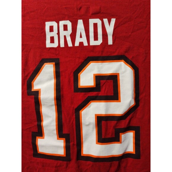 Tampa Bay Buccaneers Shirt Men's Large Red #12 Tom Brady NFL Team Apparel Adult - Picture 12 of 13